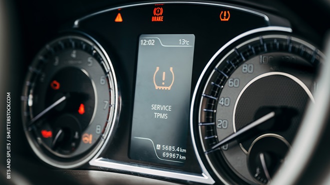 Spia auto pressione pneumatici